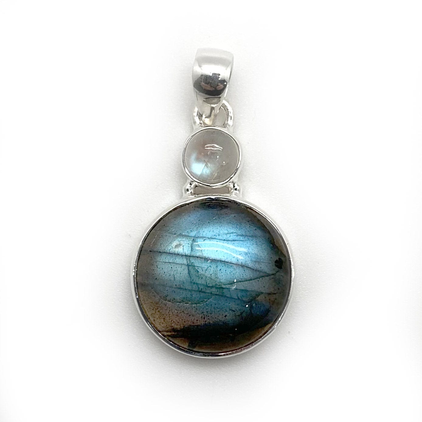 Labradorite Moonstone Sterling Silver Pendant