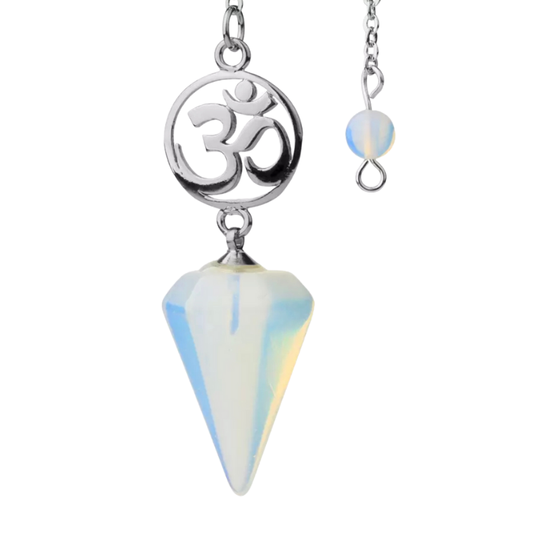 Moon Child - Opalite Silver OM Pendulum - "Balancing Energy"