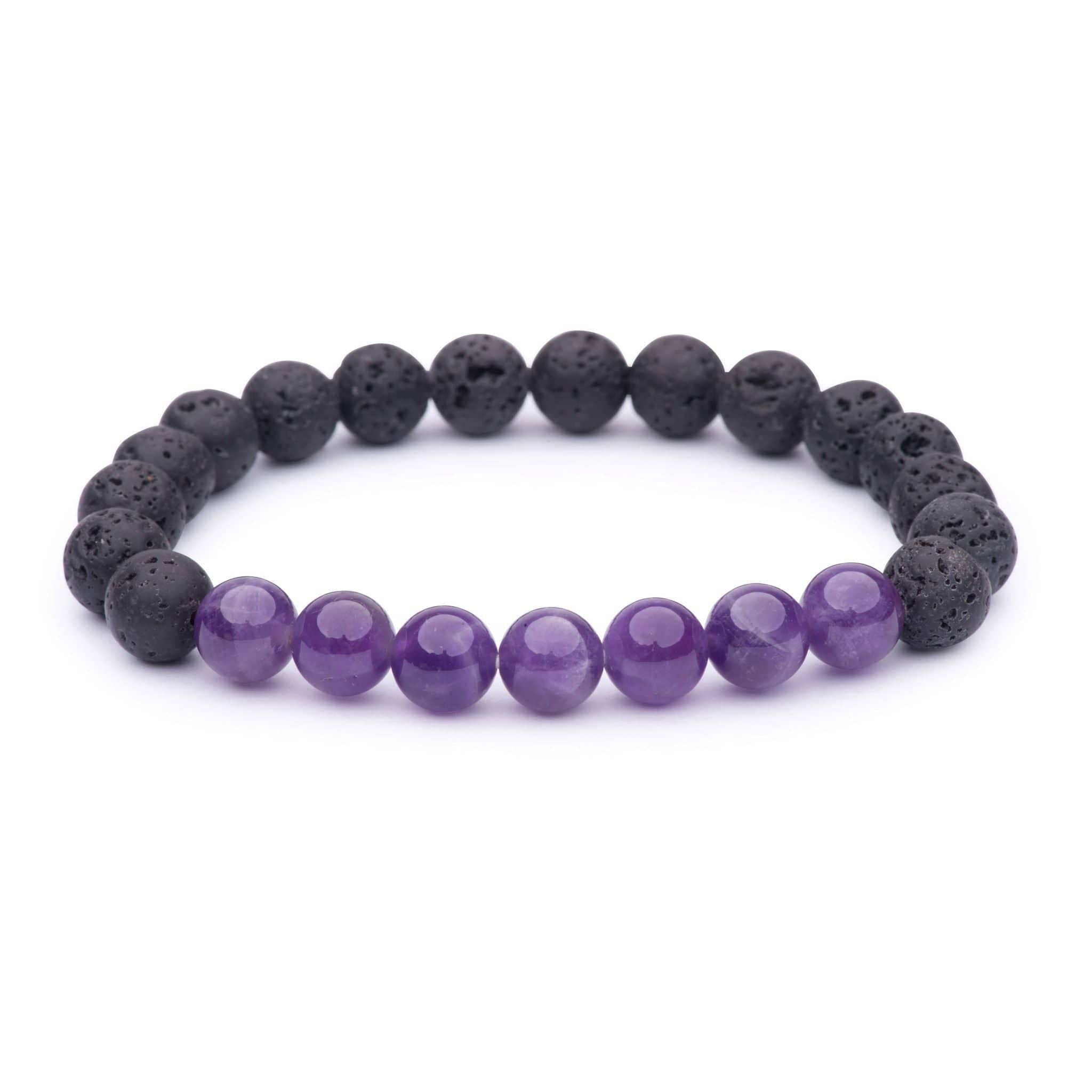 Amethyst Lavastone Bracelet