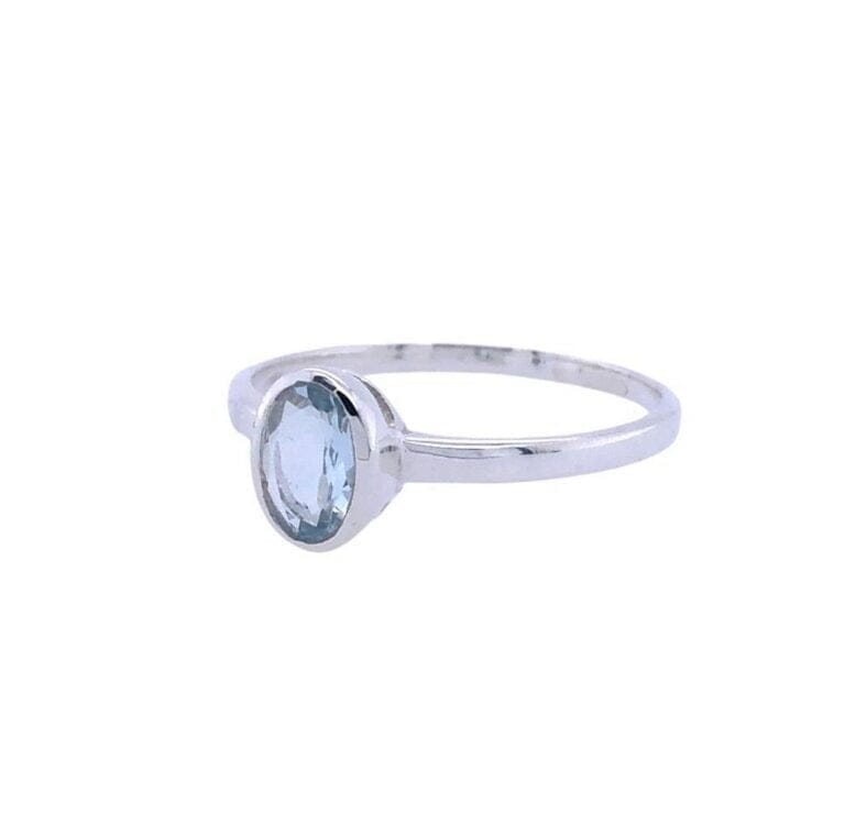 Aquamarine Sterling Silver Ring