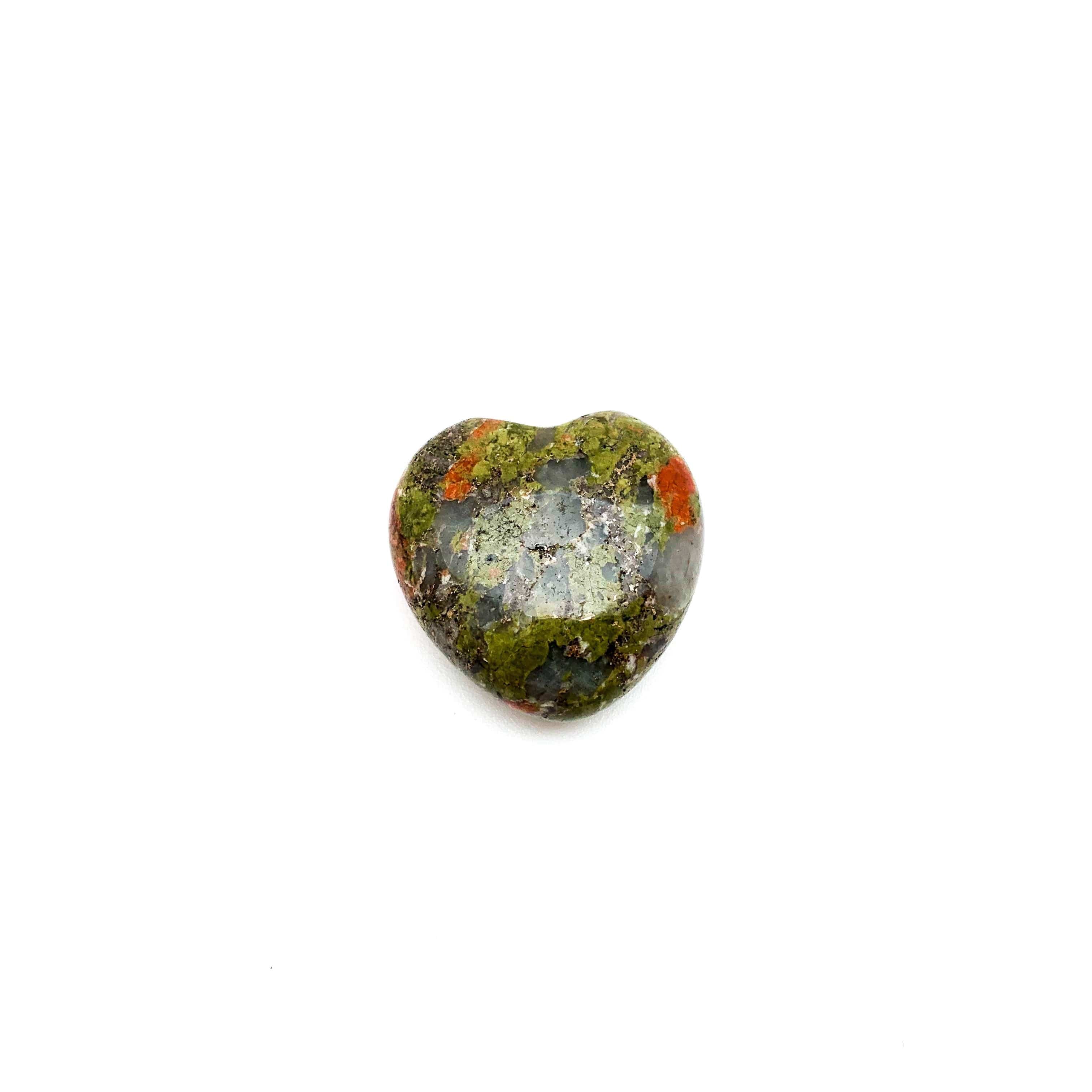 Crystal Stone Puff Hearts Unakite