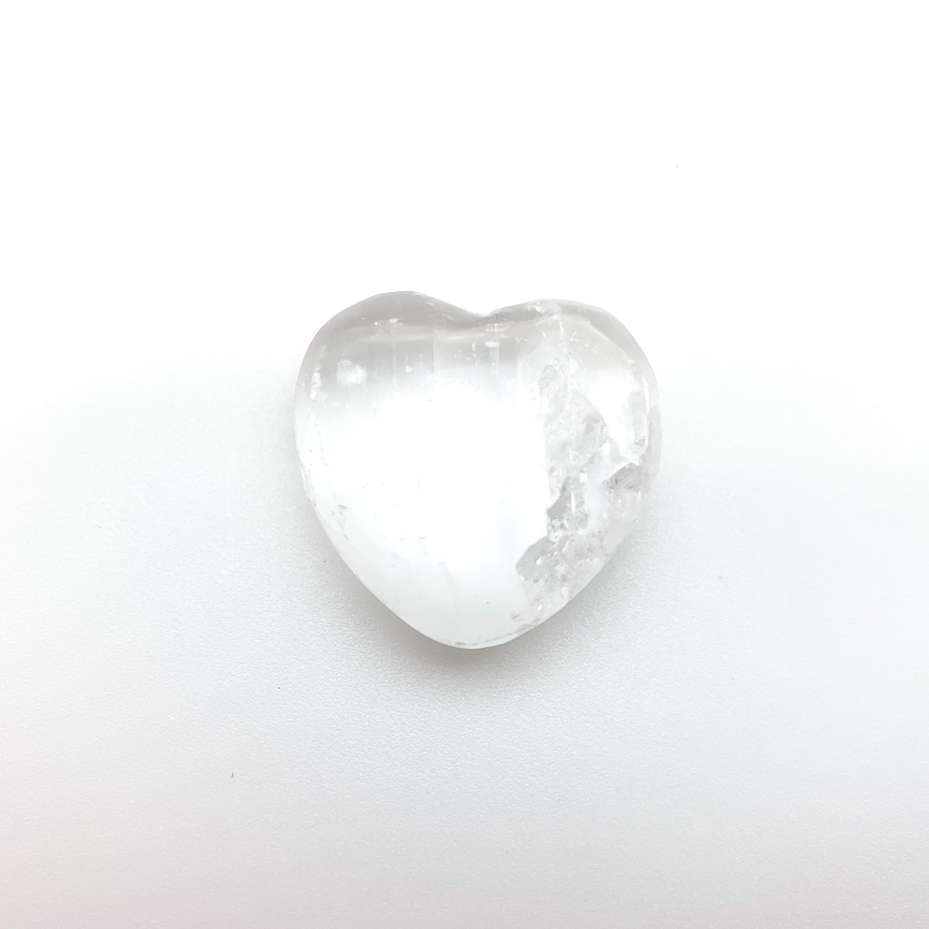 Crystal Stone Puff Hearts Selenite