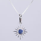 Faceted Sapphire Gemstone Sun Necklace