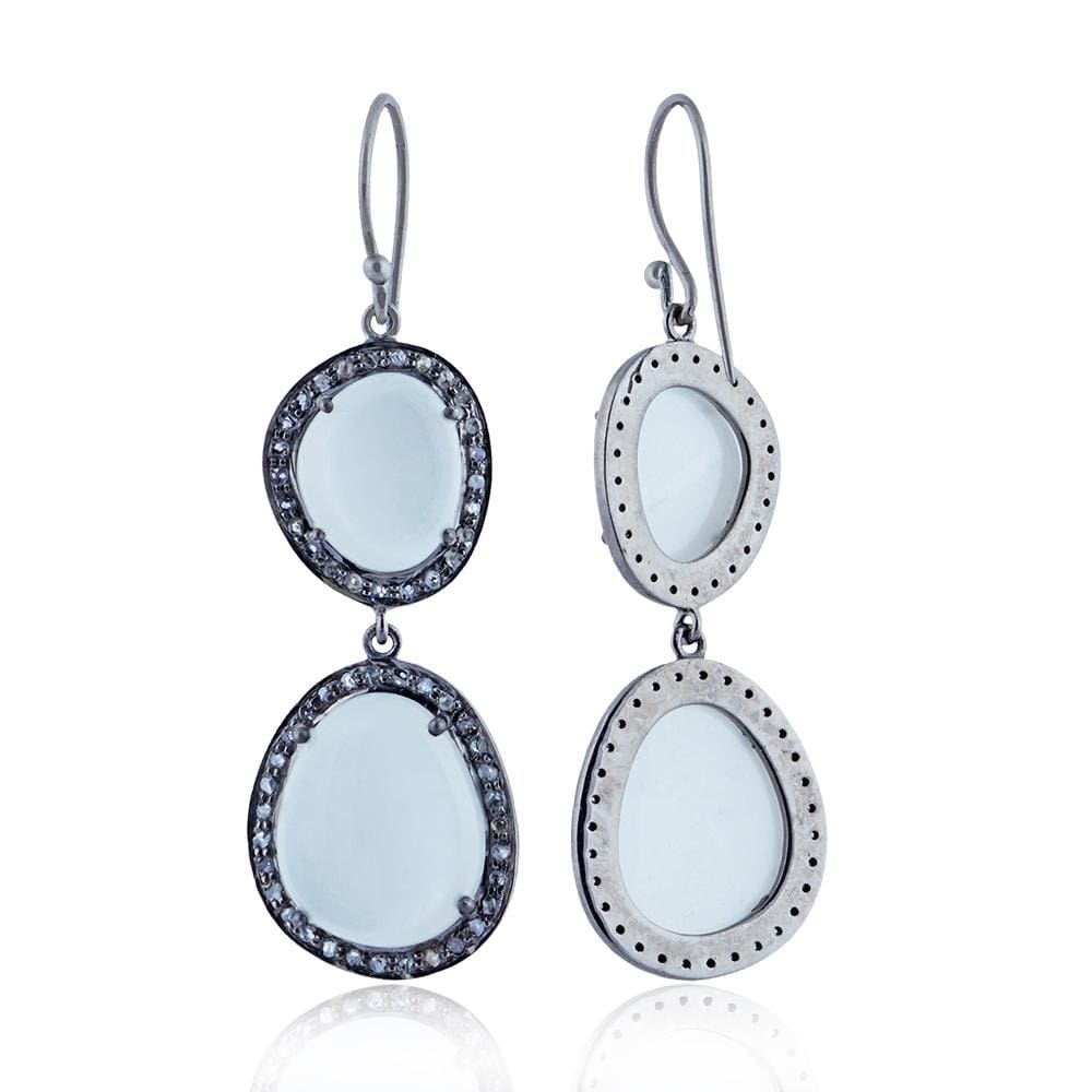 Celeste Moonstone & Diamond Earrings
