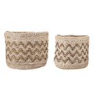 Gold Chevron Jute Baskets