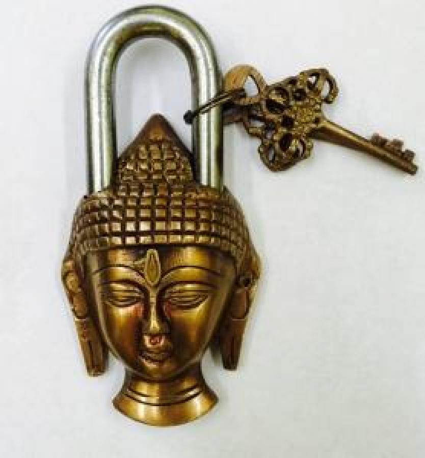 Buddha Head Brass Tibetan Antique Lock