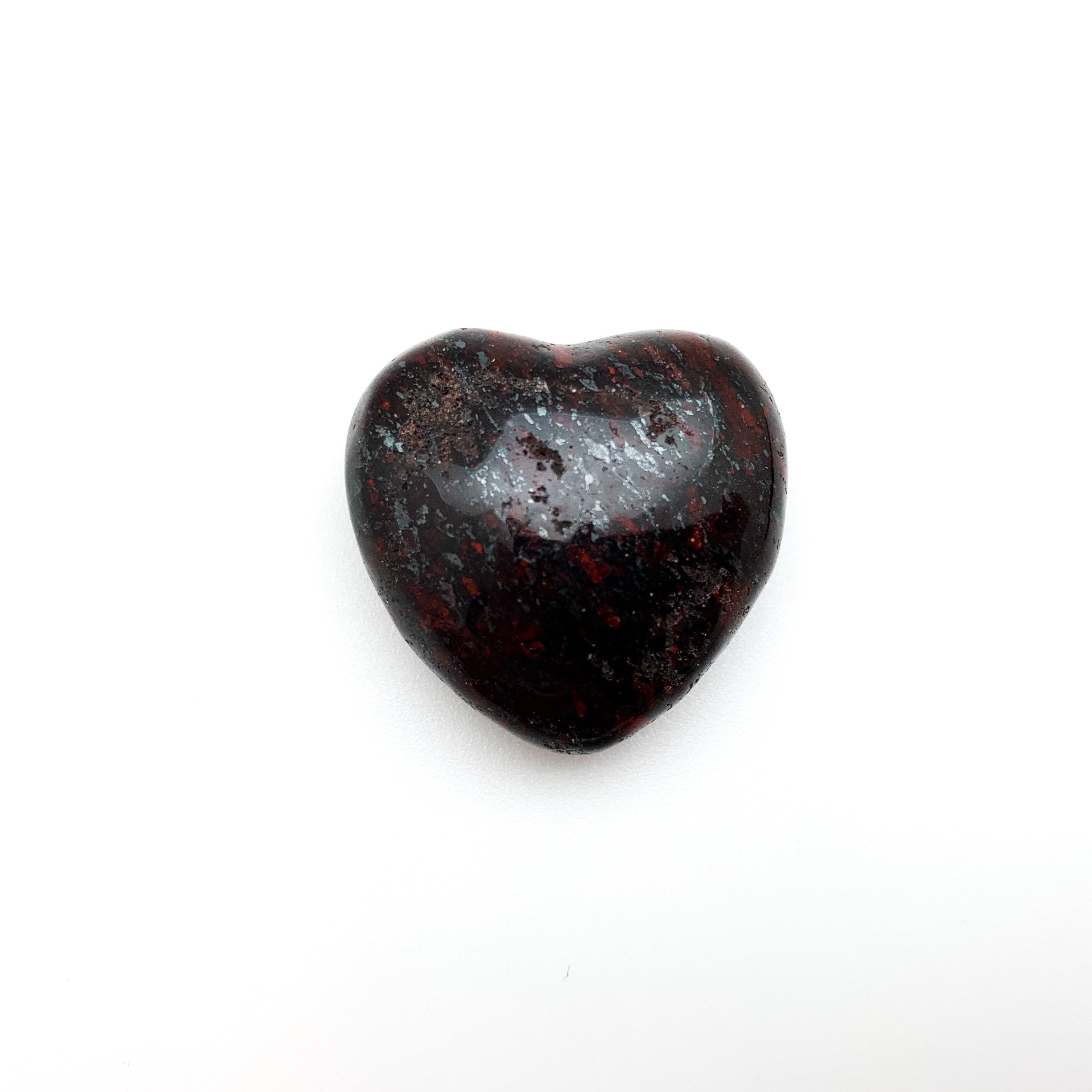 Crystal Stone Puff Hearts Jasper Breciated