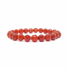 Carnelian 8mm Bead Faceted Stretch Bracelet