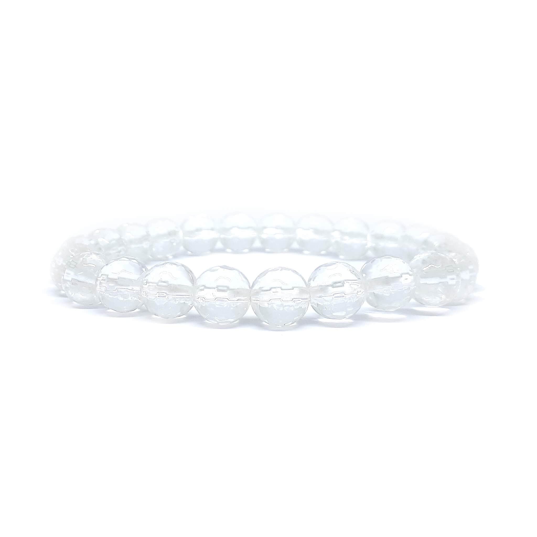 Clear Quartz Faceted Bead Stretch Bracelet