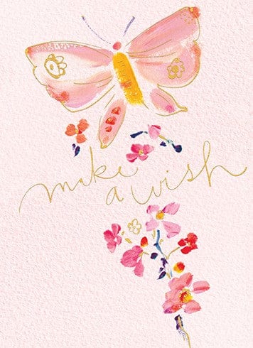 Modern Butterfly "Make a Wish" Birthday Card