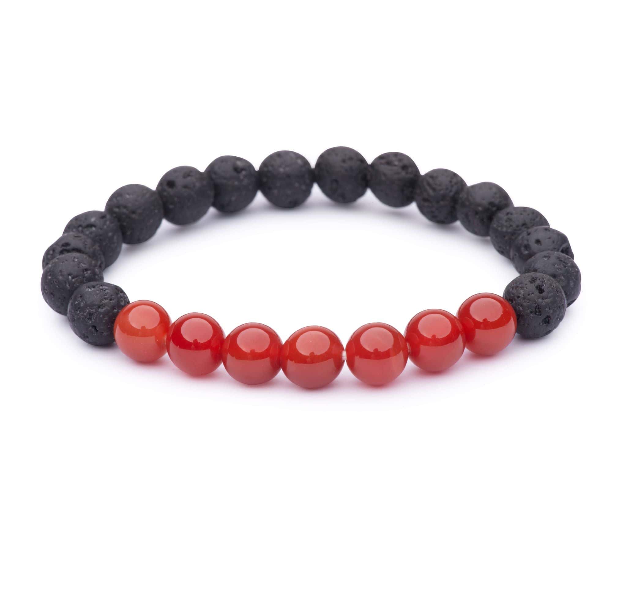 Carnelian Lavastone Bracelet