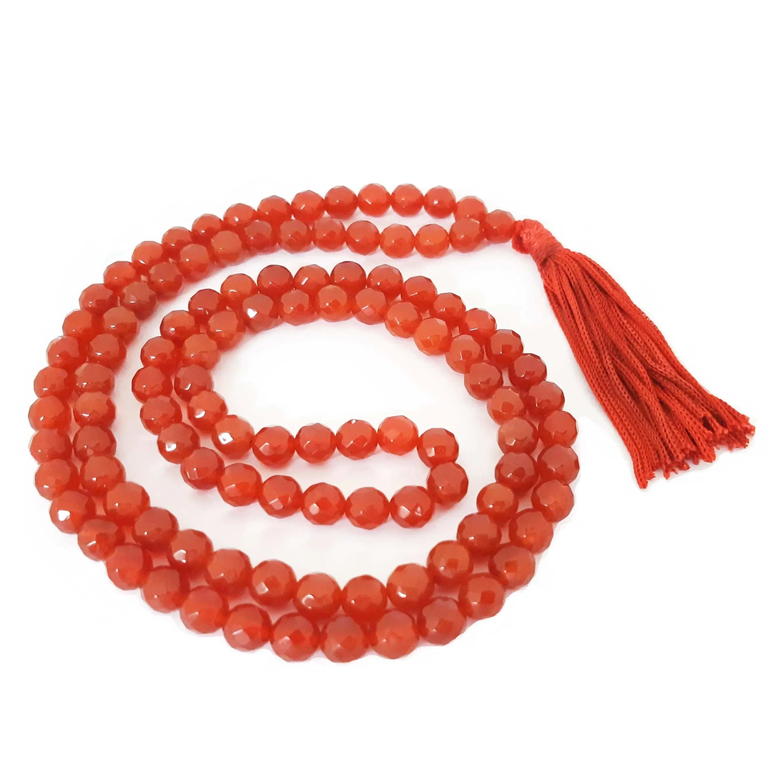 Carnelian Faceted Mala