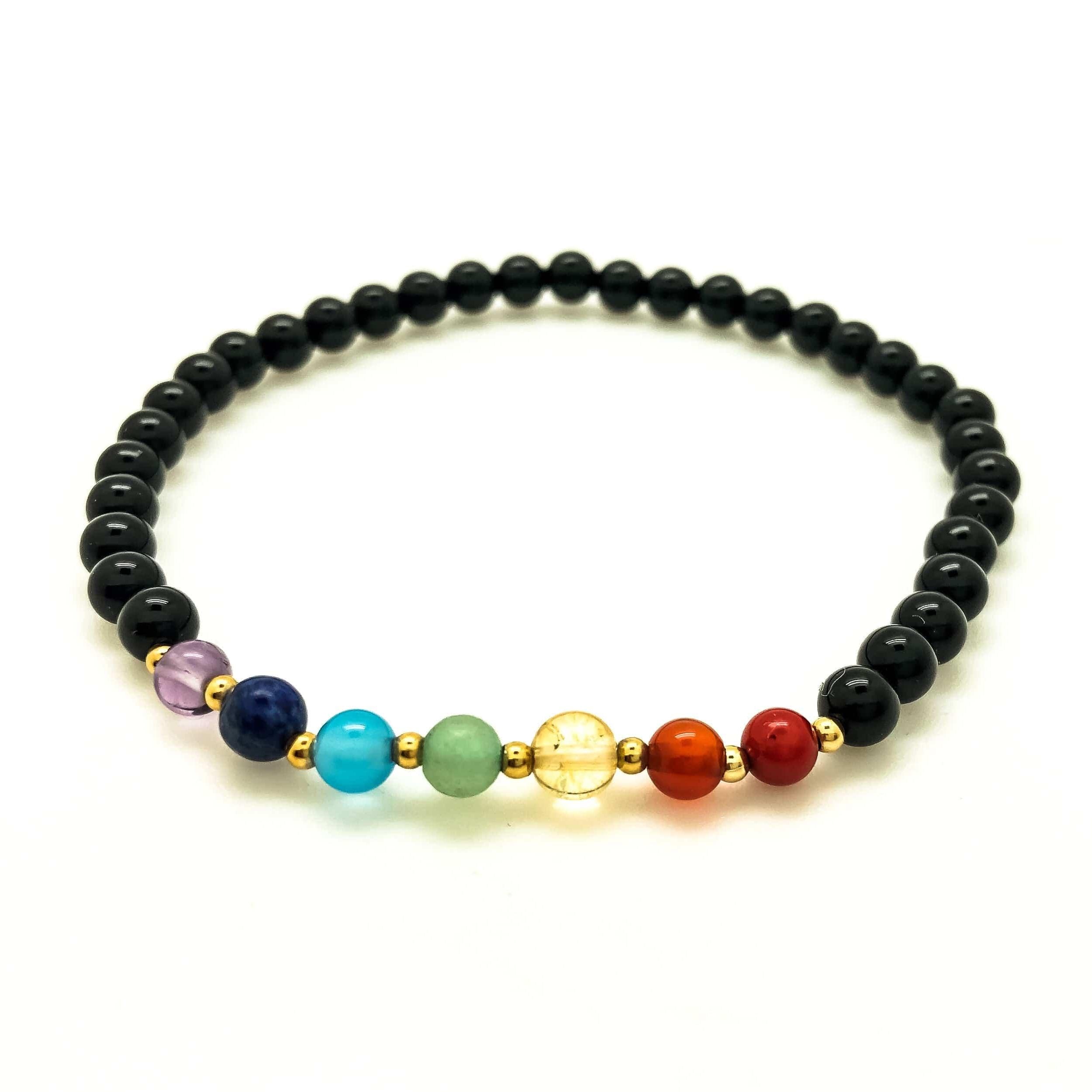 Seven Chakra Stone Stretch Bracelet - Body Mind & Soul