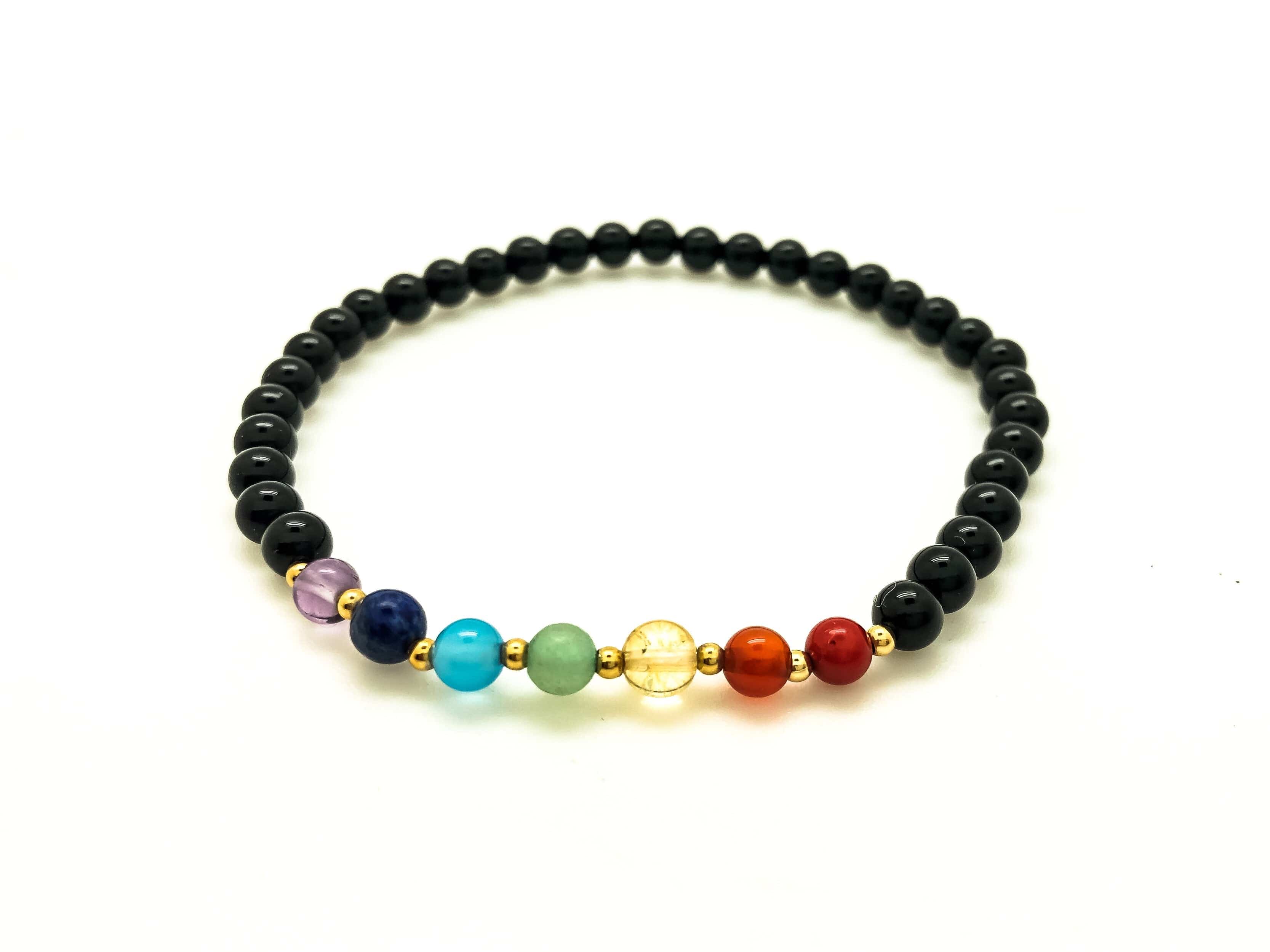 Seven Chakra Stone Stretch Bracelet - Body Mind & Soul