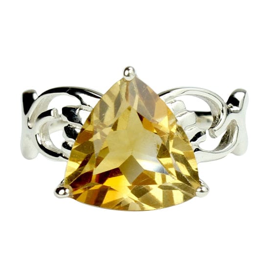 Citrine Faceted Gemstone Sterling Silver Ring