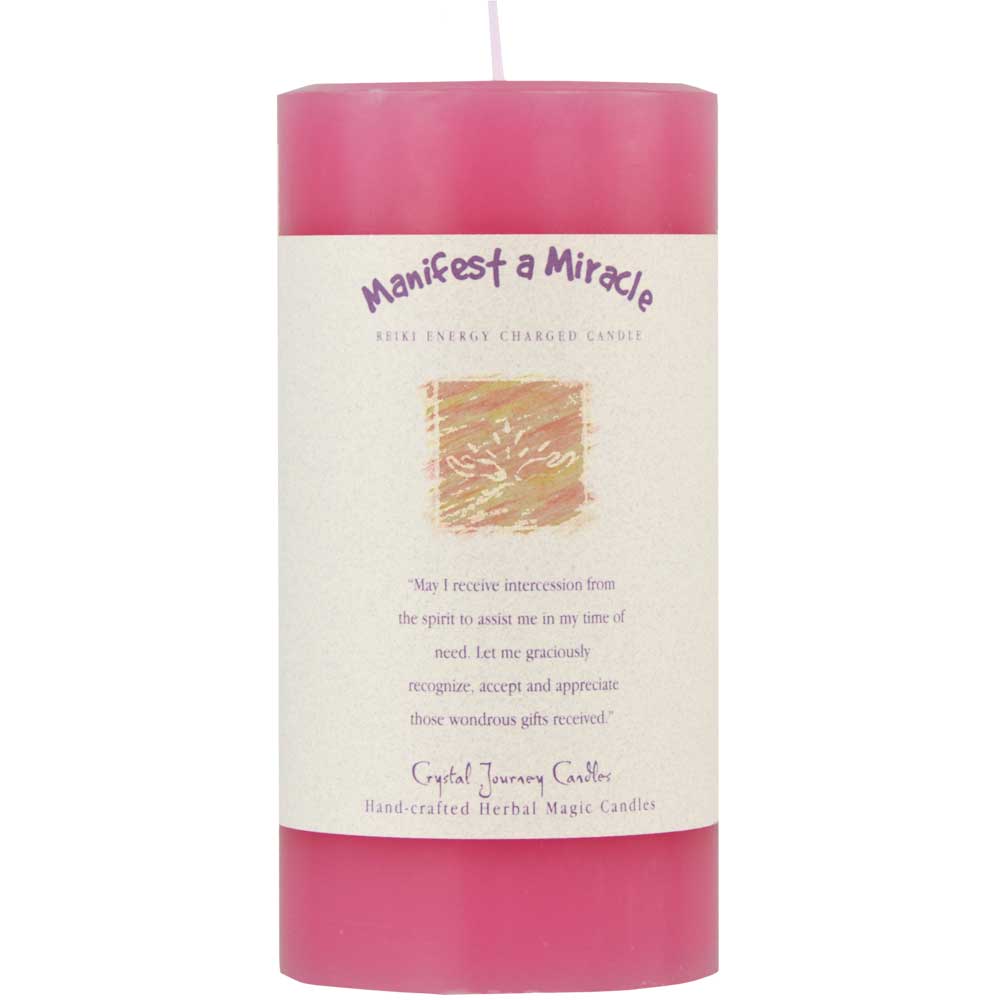 Manifest a Miracle' Intention Candles 3"x6" Pillar