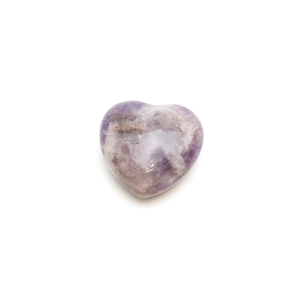 Crystal Stone Puff Hearts Amethyst