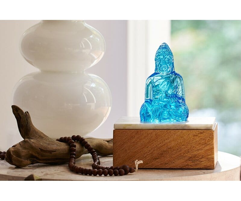 Hand-Cast Glass Guanyin Buddhas