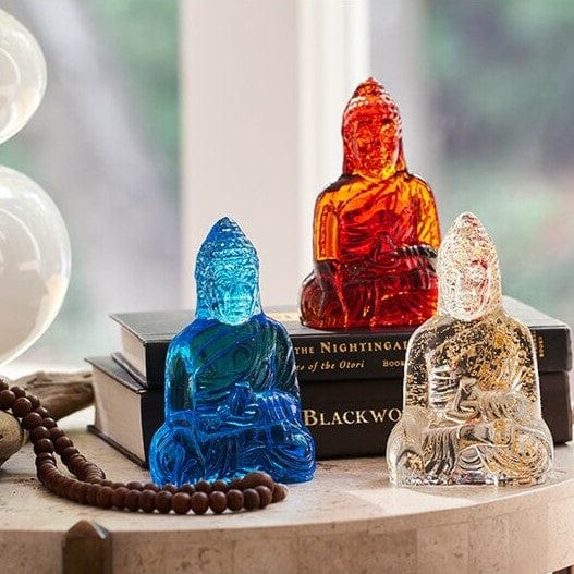 Hand-Cast Glass Guanyin Buddhas