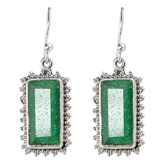 Aventurine Lucky Rectangle Earrings