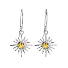 Citrine Sunburst Sterling Silver Earrings