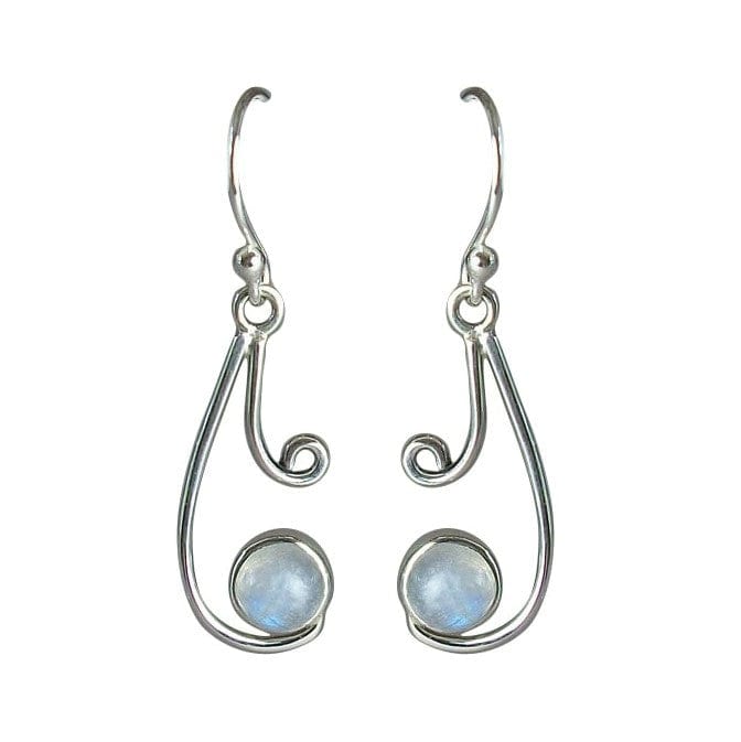 Moonstone Swirly Sterling Silver Earrings