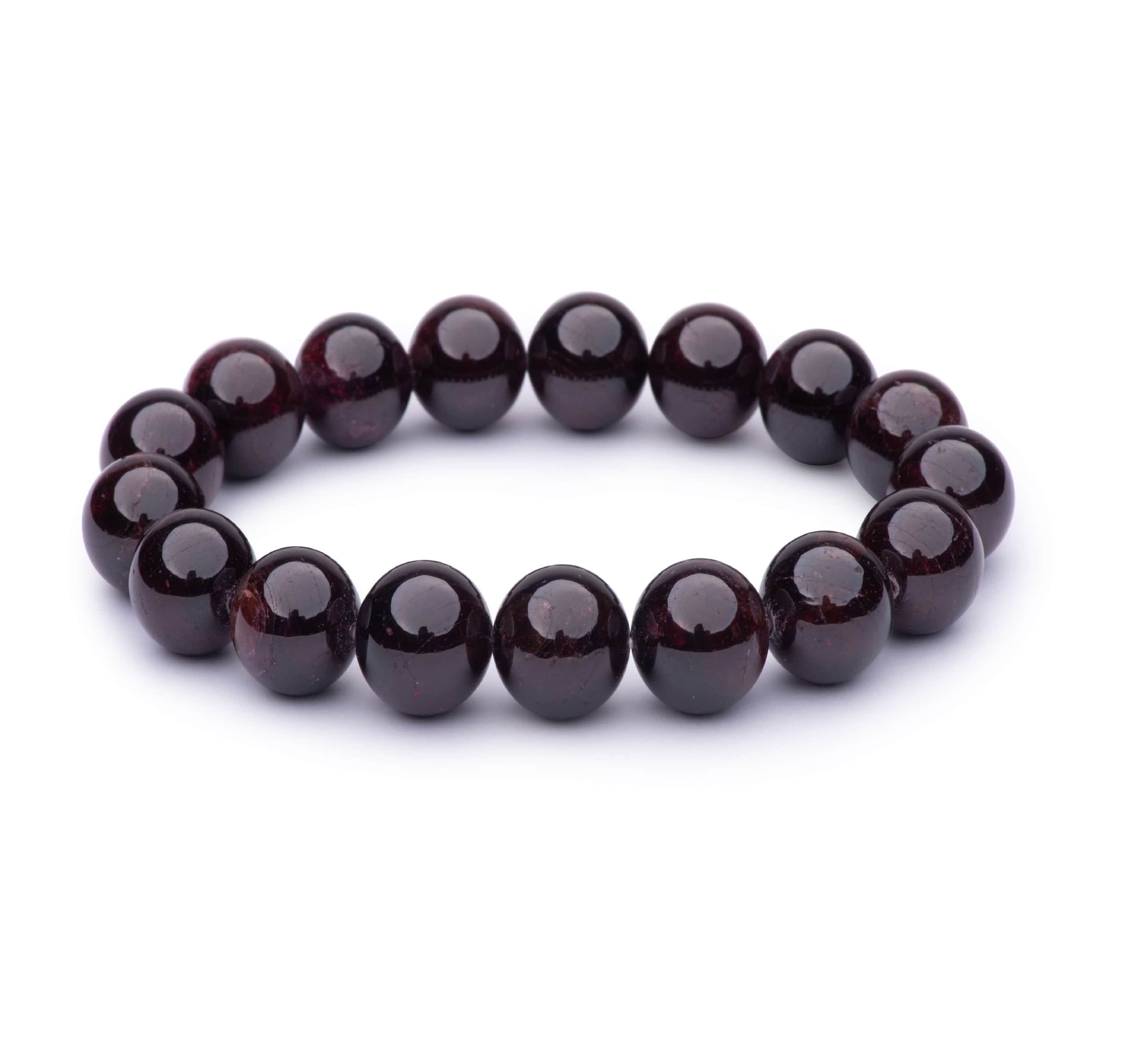 Garnet Chunky Bead Stretch Bracelet