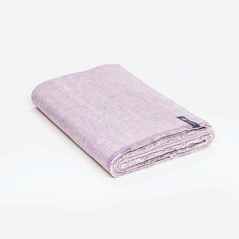 Cotton Yoga Blanket in Plum Weave