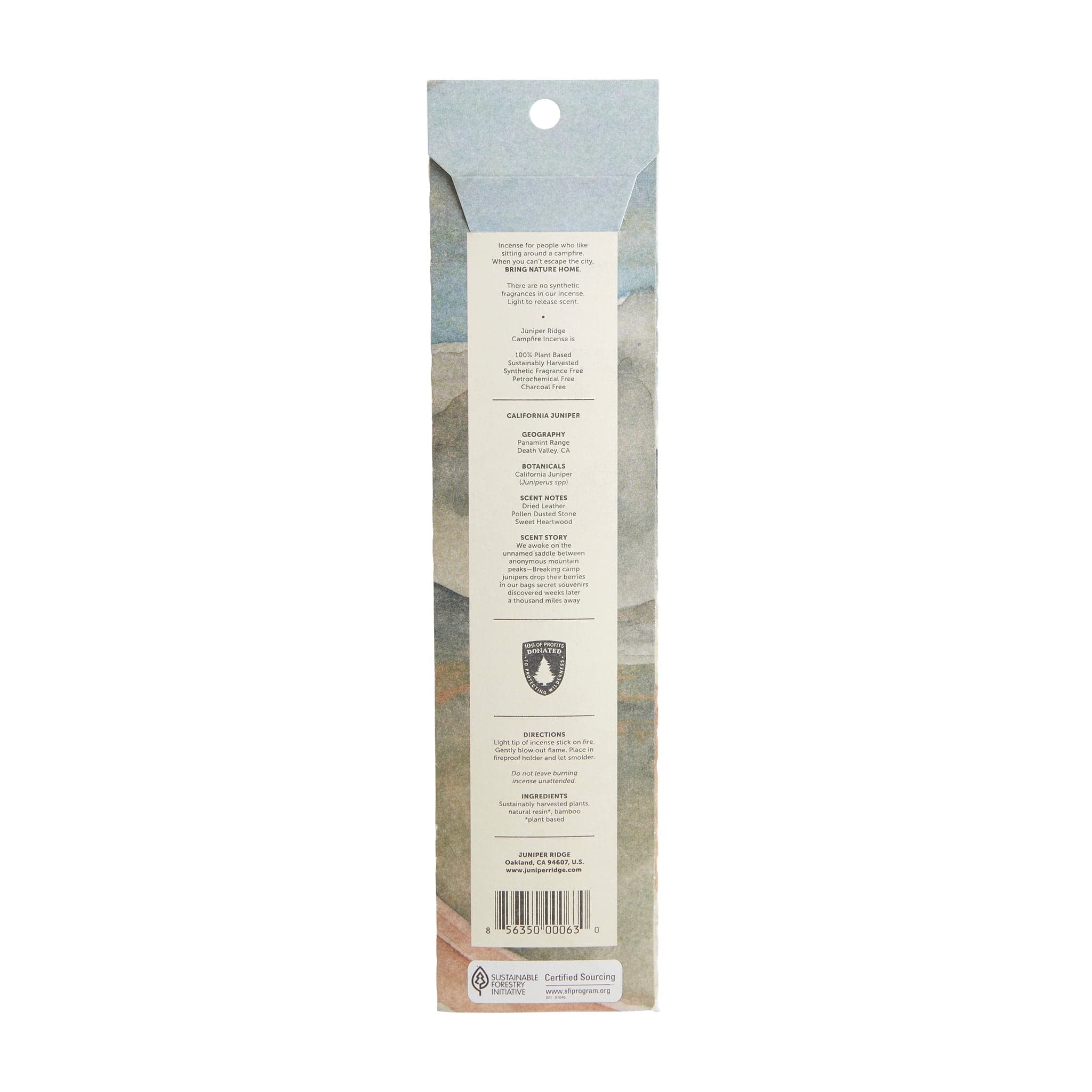 Juniper Ridge California Juniper Campfire Incense Sticks