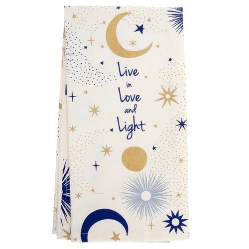 Live in Love and Light' Celestial Tea Towel