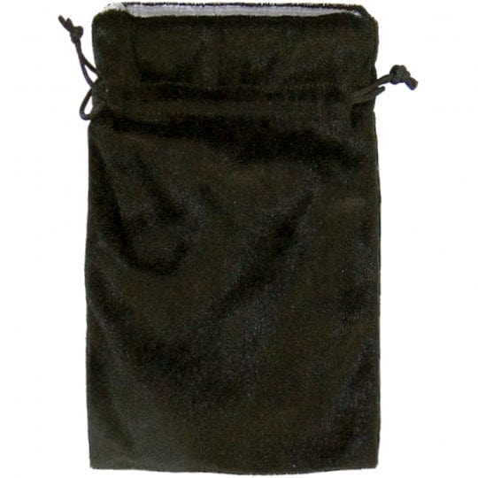 Lined Velvet Pouch Black with Silver Lining