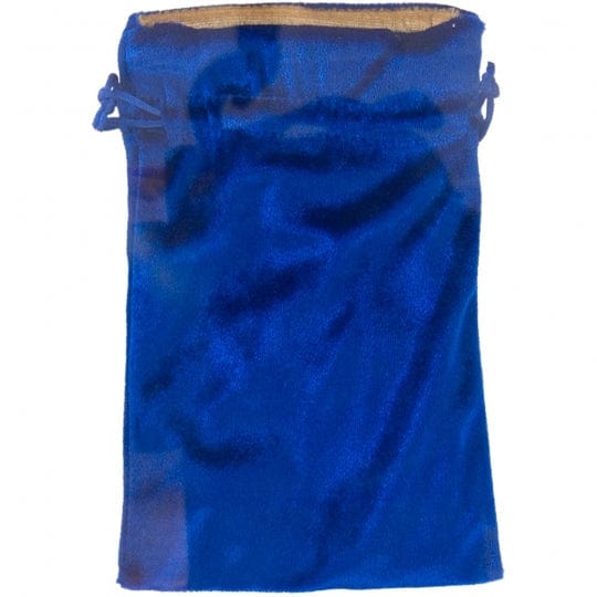 Lined Velvet Pouch Blue with Gold Lining