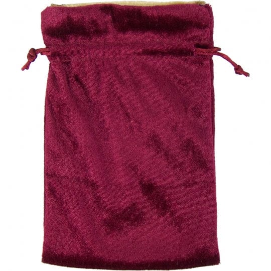 Lined Velvet Pouch Burgundy with Gold Lining