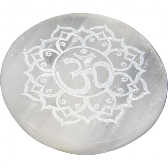 OM Selenite Incense Burner