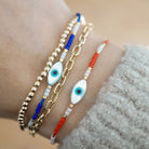 Evil Eye Cord Bracelet in Red