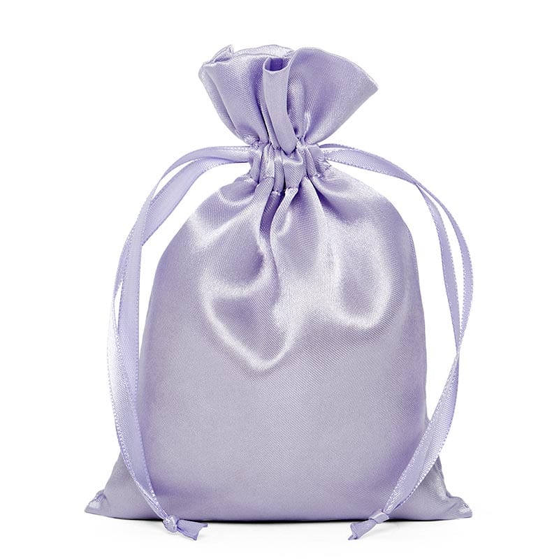 Lavender Satin Drawstring Pouch