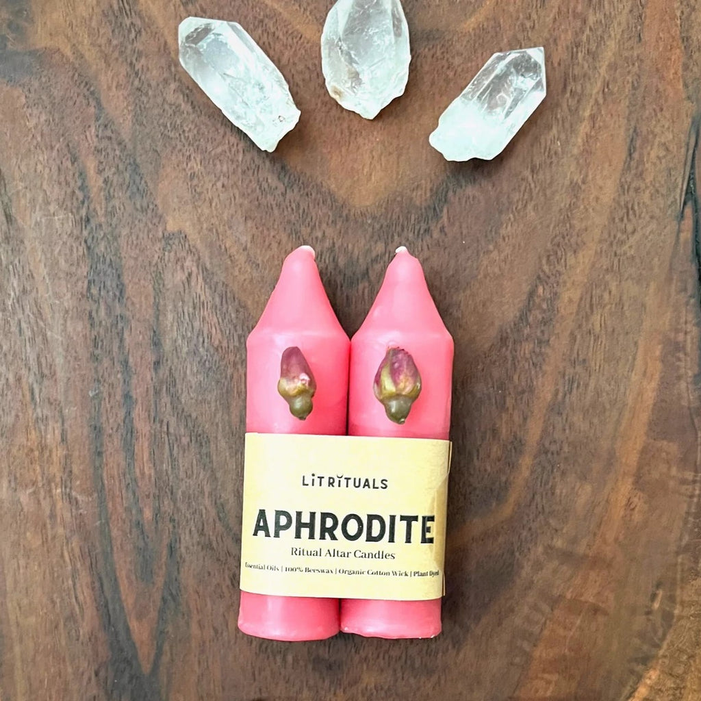 Aphrodite Beeswax Small Altar Candle Set