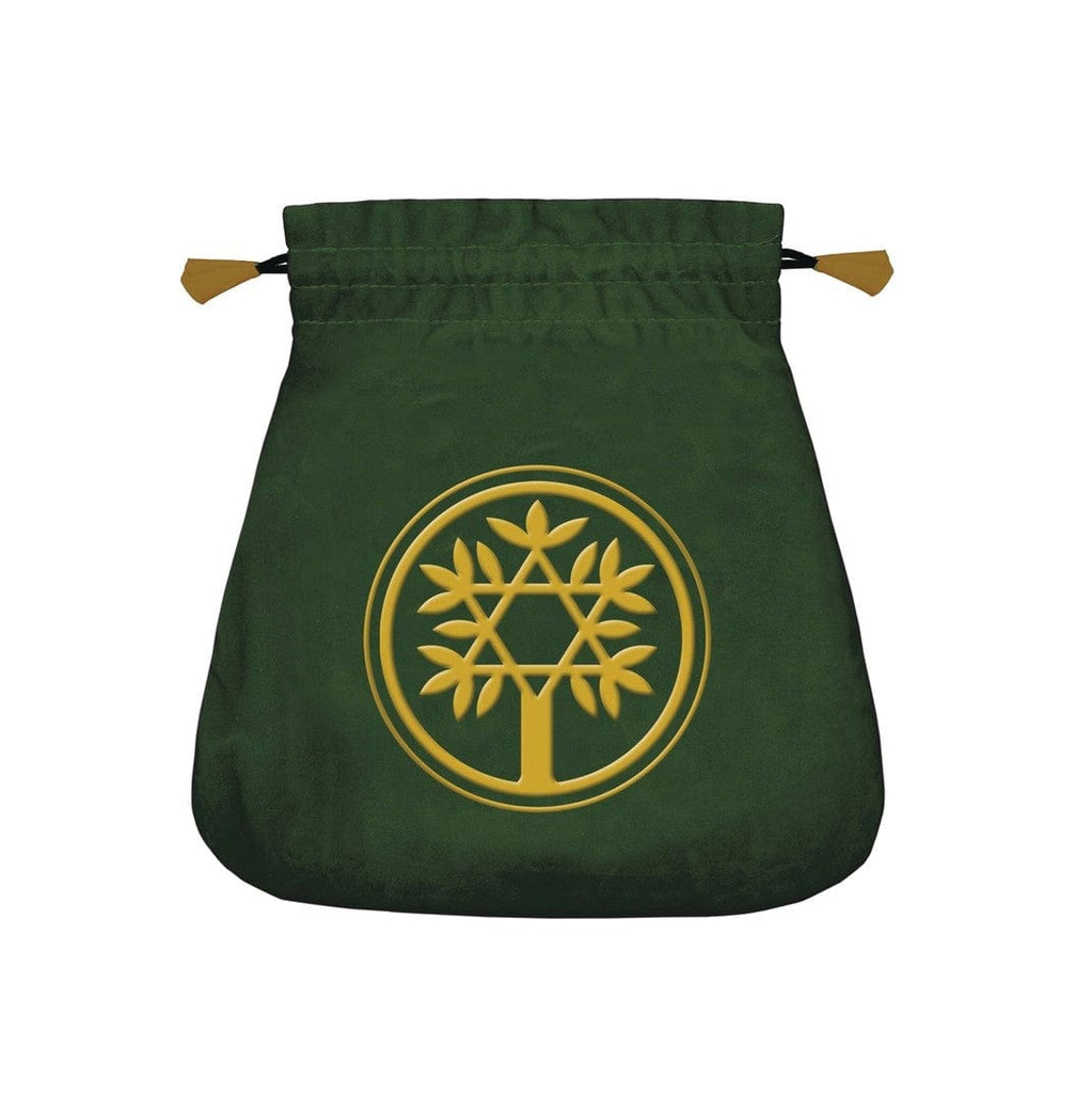 Celtic Tree Green Velvet Bag