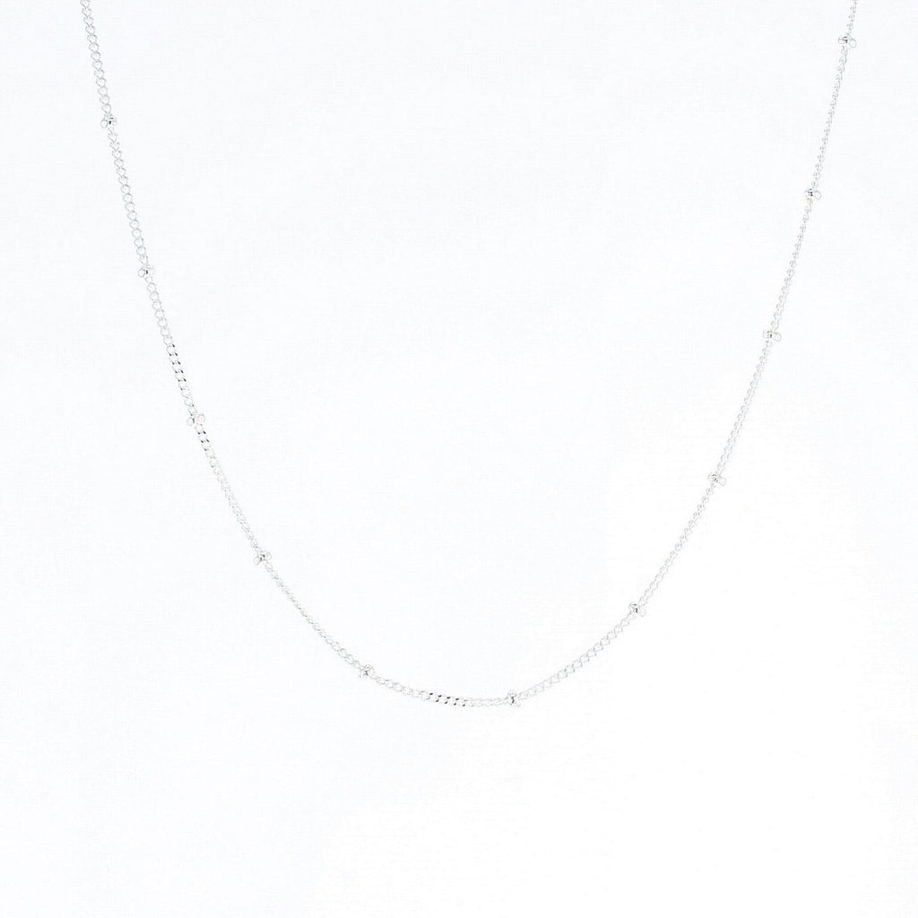 Chain Necklaces Beaded Curb Chain Sterling Silver