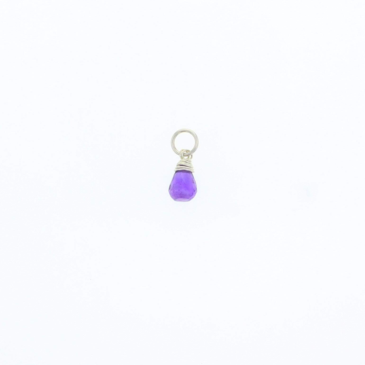 Amethyst Sterling Silver Mini Charm