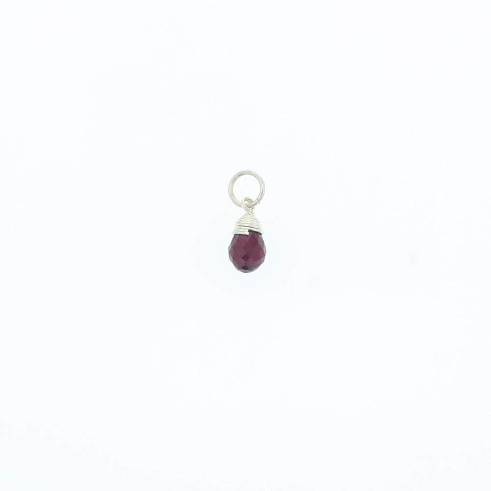 Garnet Sterling Silver Mini Charm