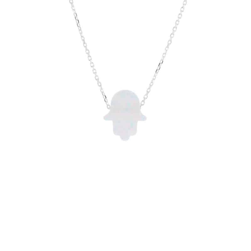 Hamsa Glow Necklace Sterling Silver Chain