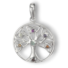 Chakra Gemstone Celtic Tree of Life Sterling Silver Pendant