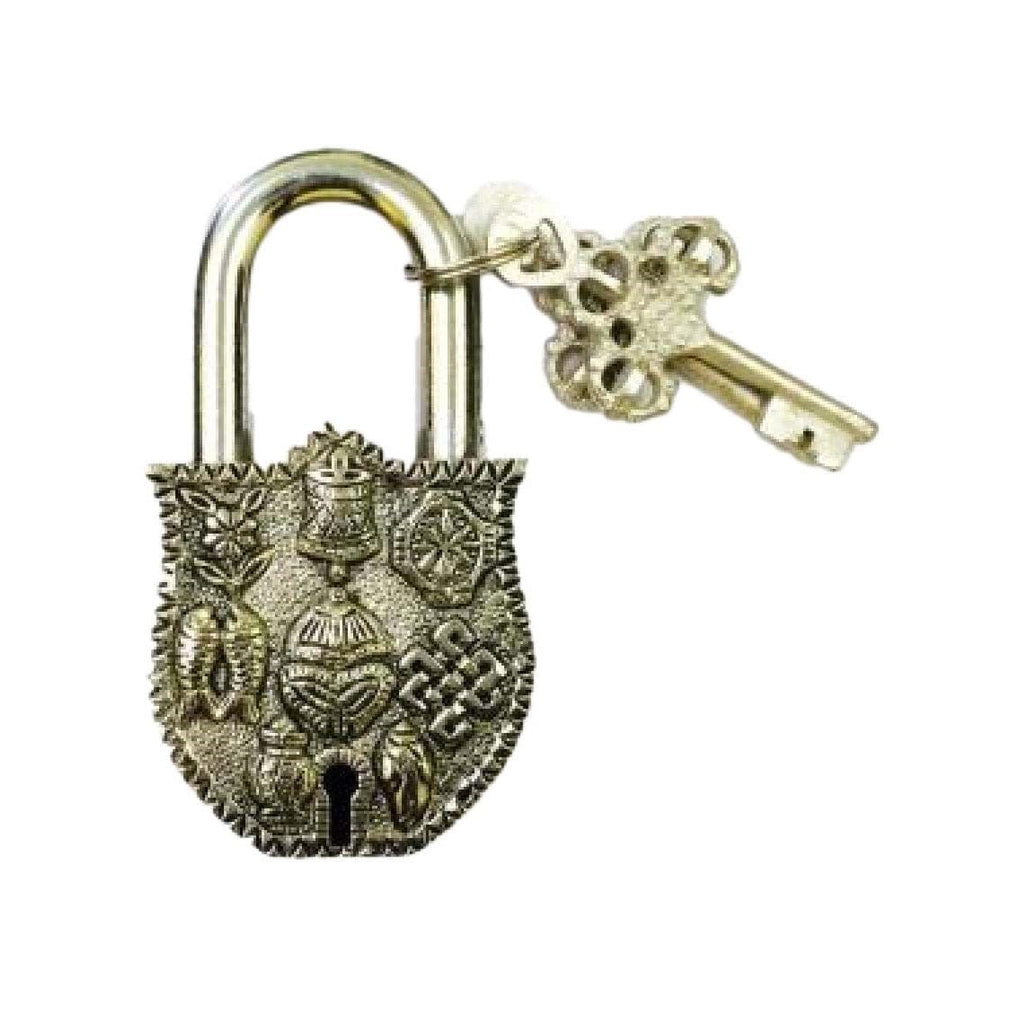 Auspicious Symbol Silver Tibetan Antique Lock