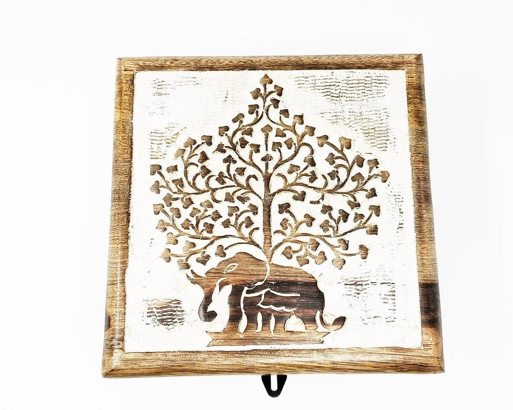 Elephant Tree Wooden Box