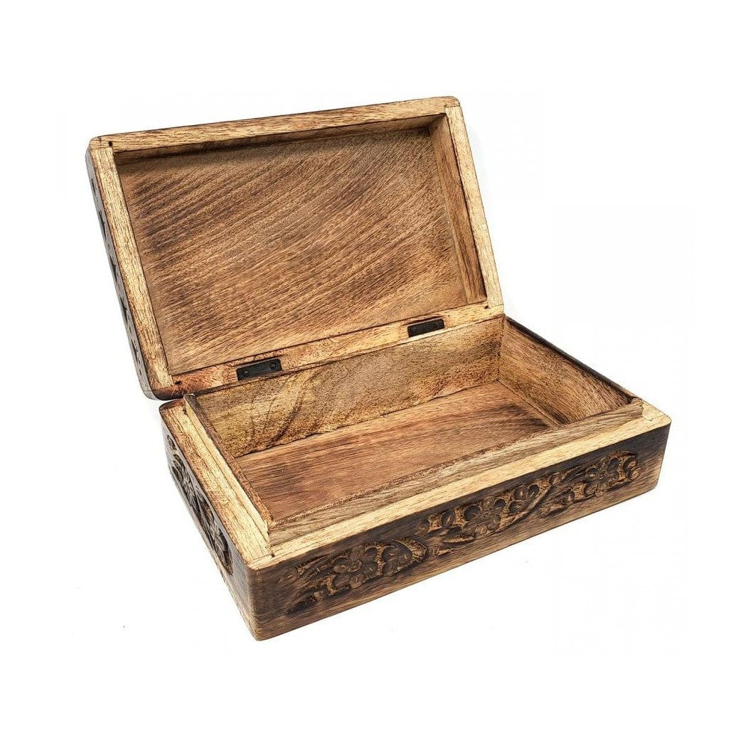 Floral Carved Wooden Box