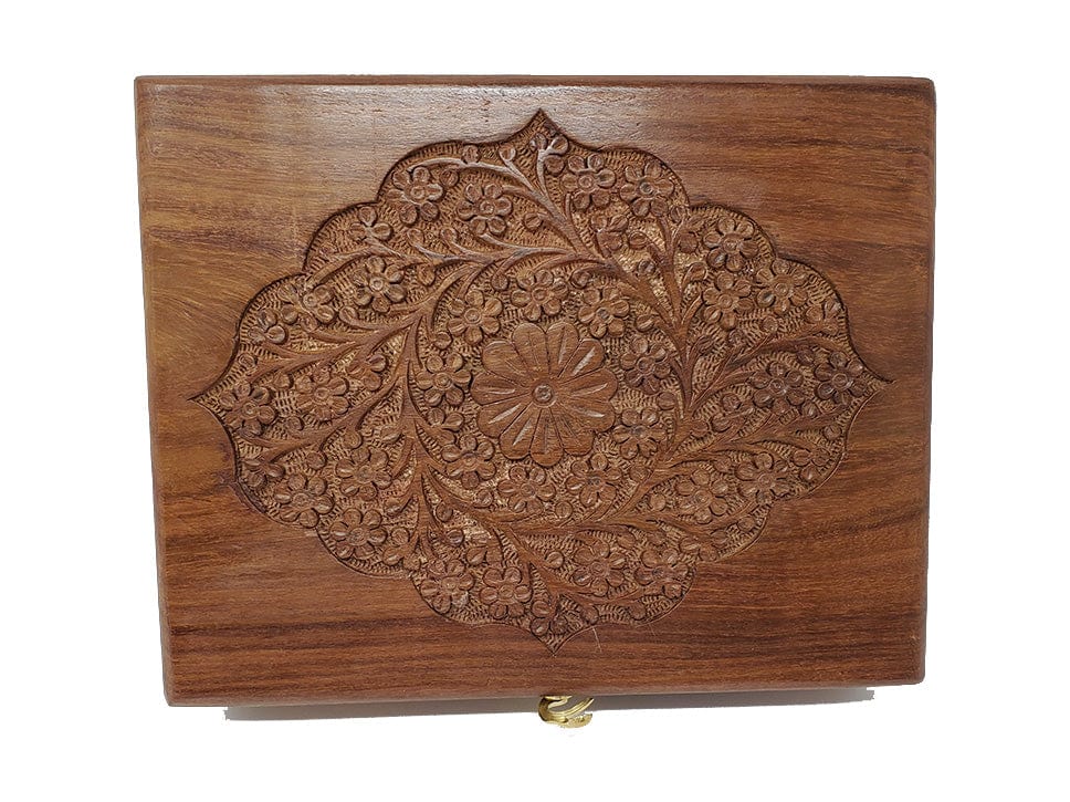 Floral Engraved Wooden Box