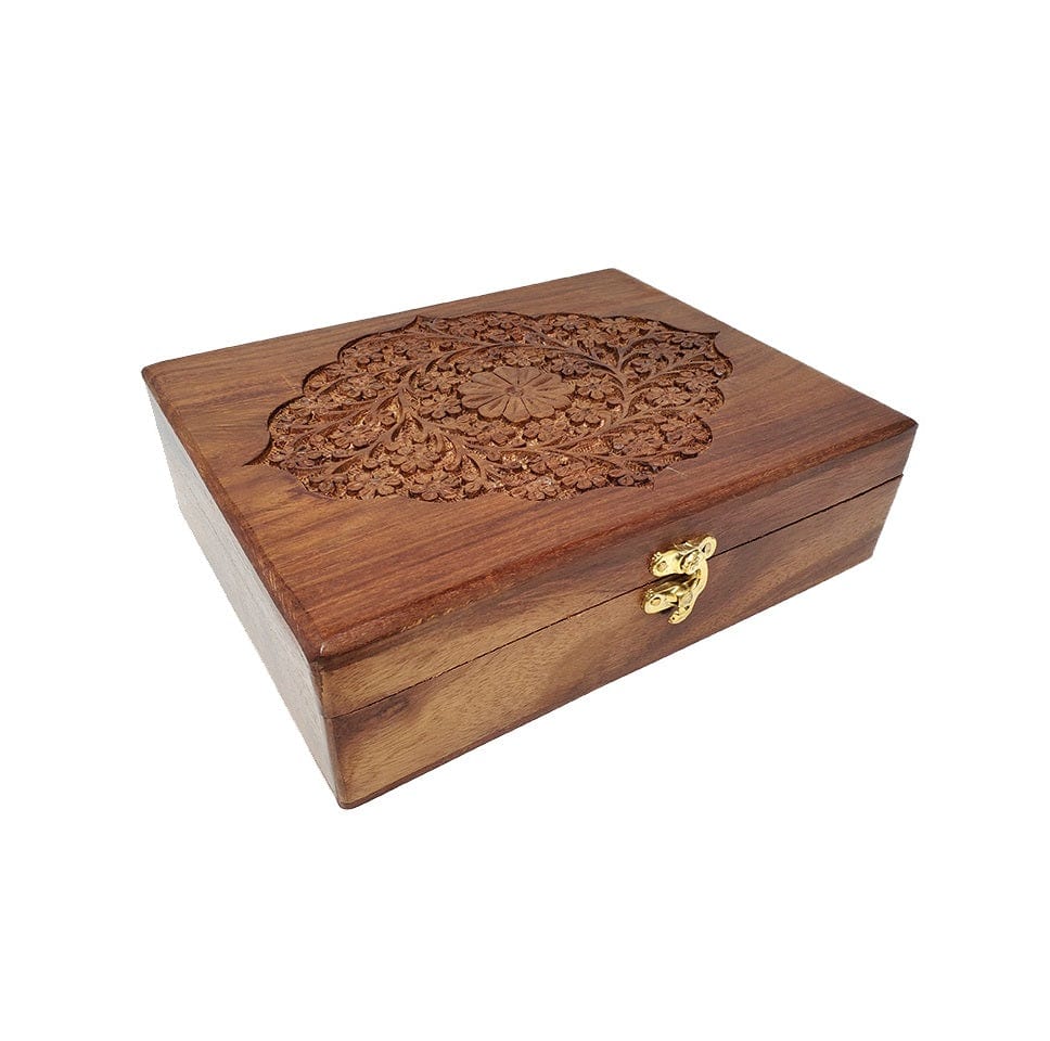 Floral Engraved Wooden Box