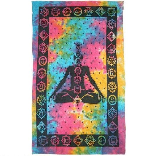 Seven Chakra Tie-Dye Tapestry