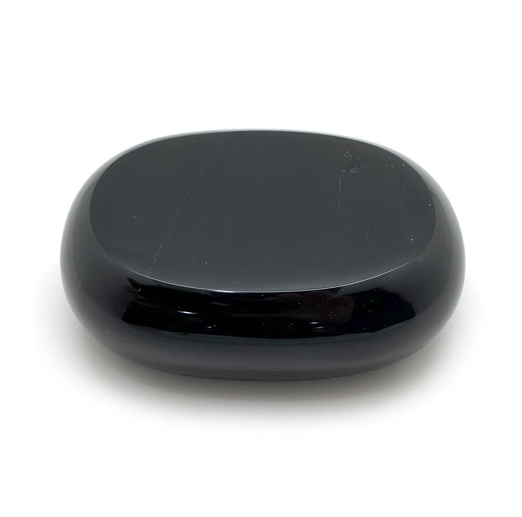 Obsidian Large Black Palm Stone